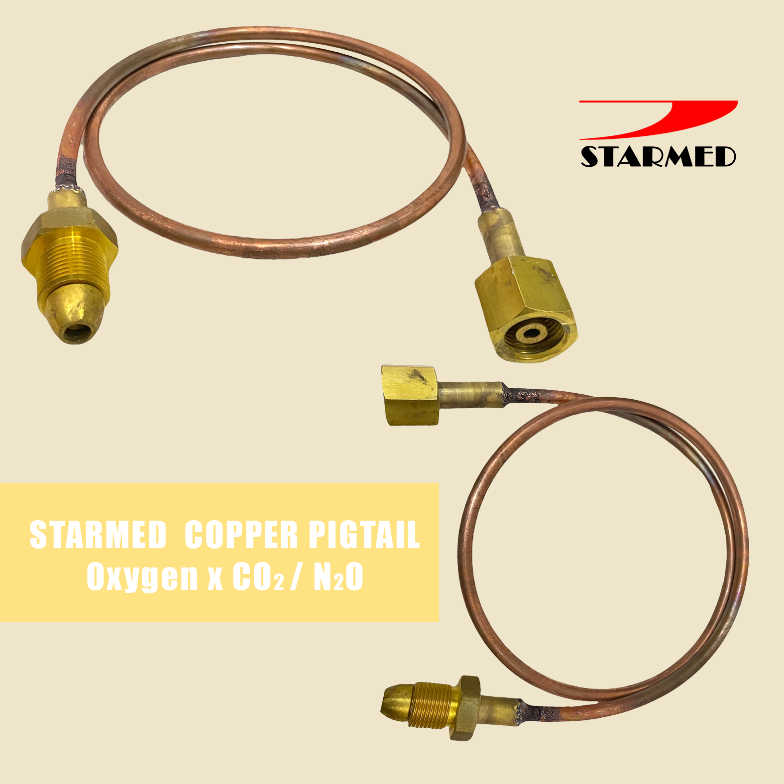 Starmed pigtail oksigen co2 tembaga